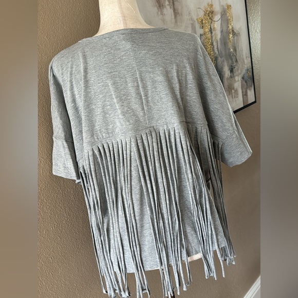 Fringe oversized top in heather gray - Picture 4 of 11